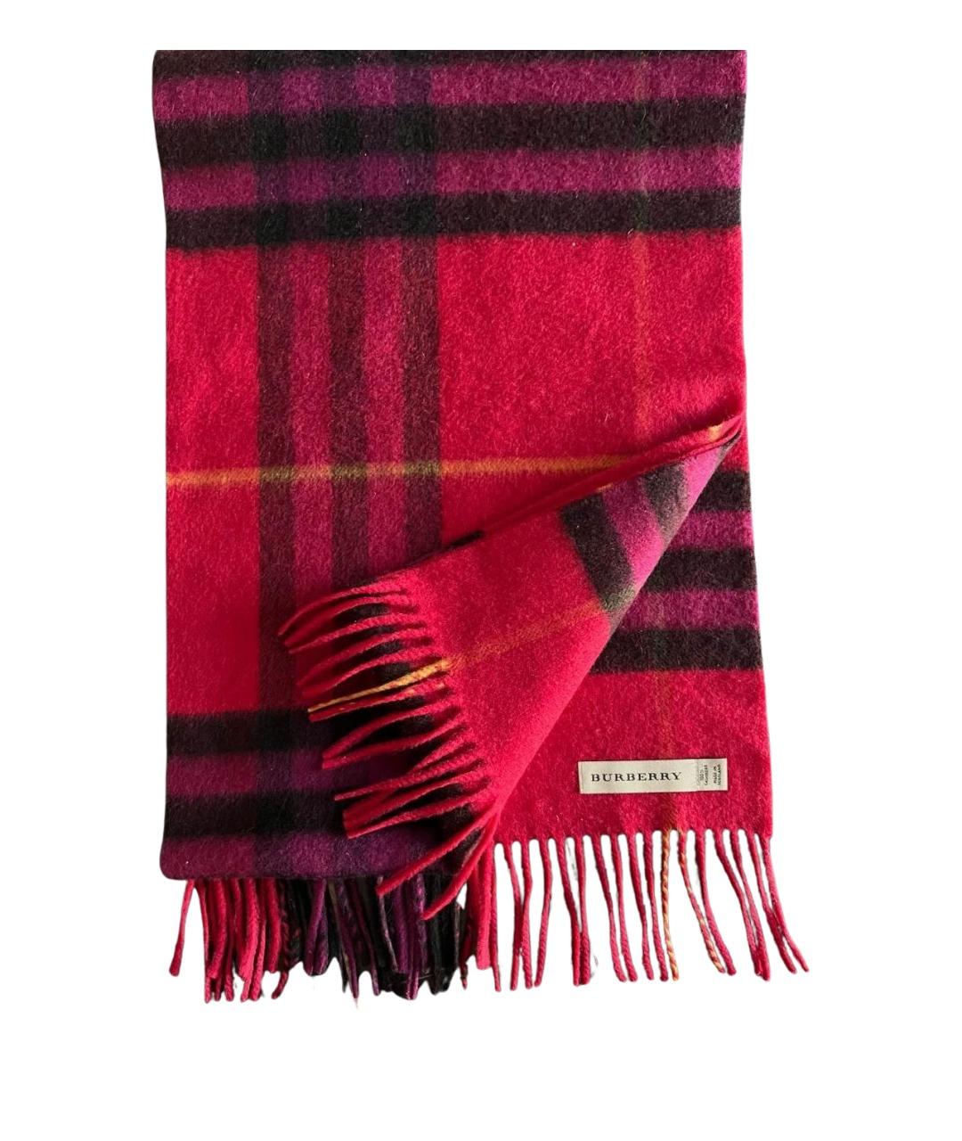 BURBERRY Красный кашемировый шарф, фото 1