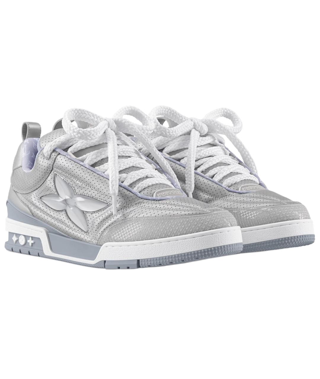 LOUIS VUITTON Серебряные низкие кроссовки / кеды, фото 3