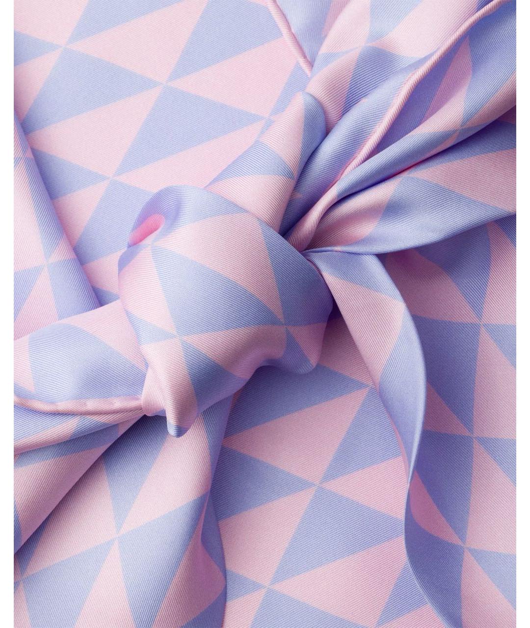 PRADA Розовый шелковый платок, фото 2