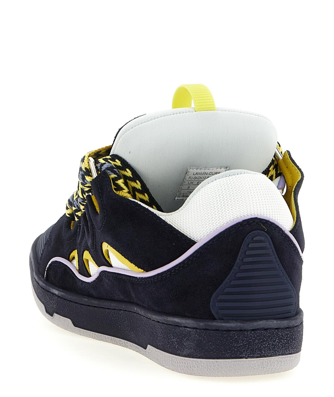 LANVIN Темно-синие кожаные низкие кроссовки / кеды, фото 2