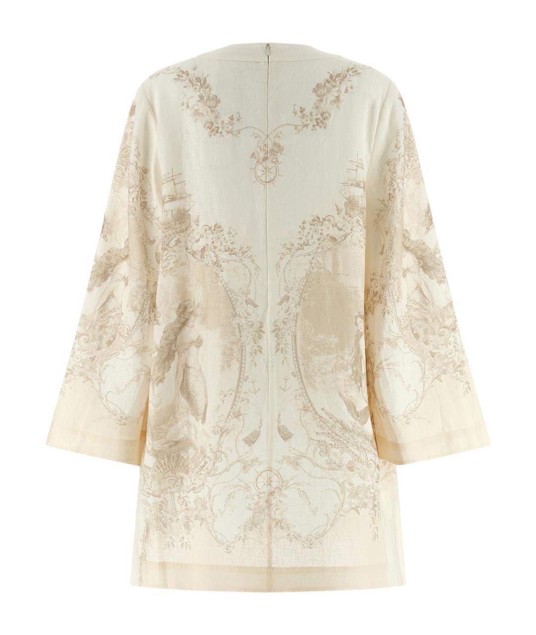 ZIMMERMANN Бежевое льняное повседневное платье, фото 2