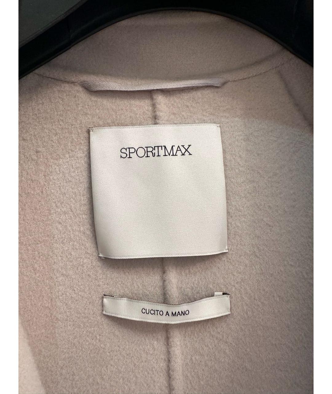 SPORTMAX Бежевое шерстяное пальто, фото 3