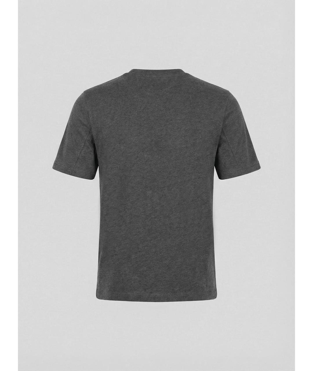 BRUNELLO CUCINELLI Антрацитовая хлопковая футболка, фото 2