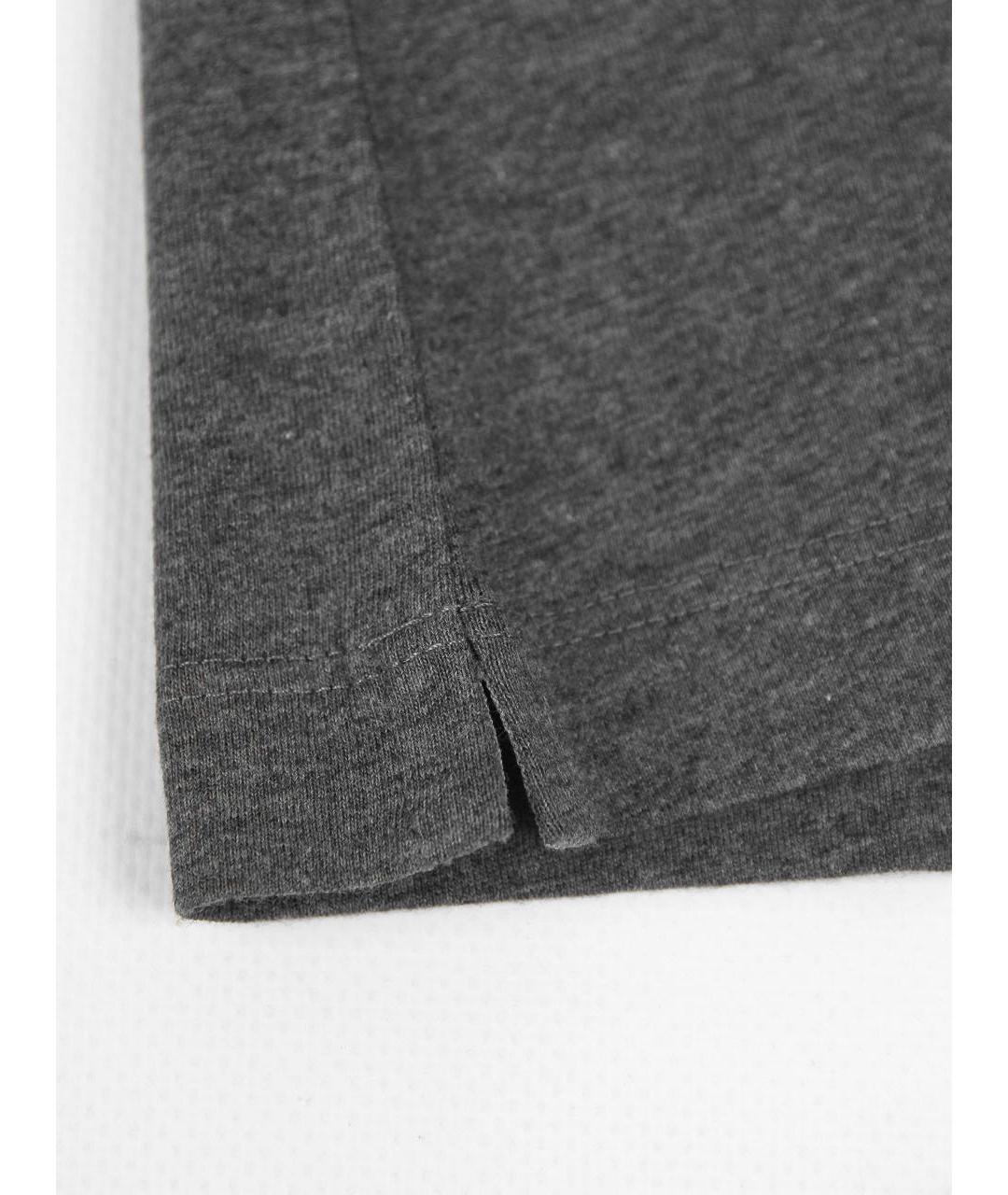 BRUNELLO CUCINELLI Антрацитовая хлопковая футболка, фото 6