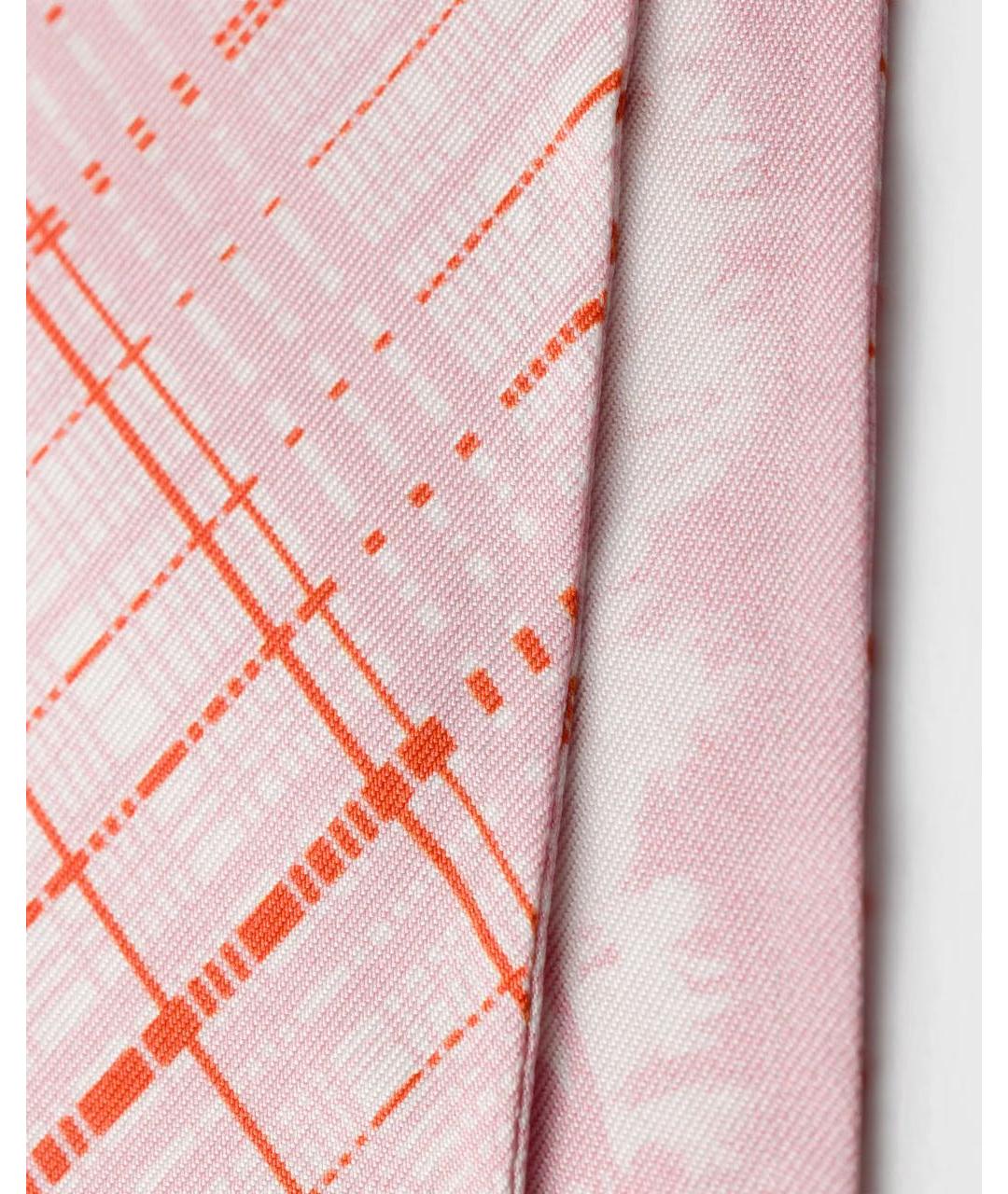 PRADA Розовый шелковый шарф, фото 2