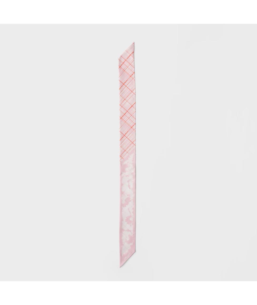 PRADA Розовый шелковый шарф, фото 3