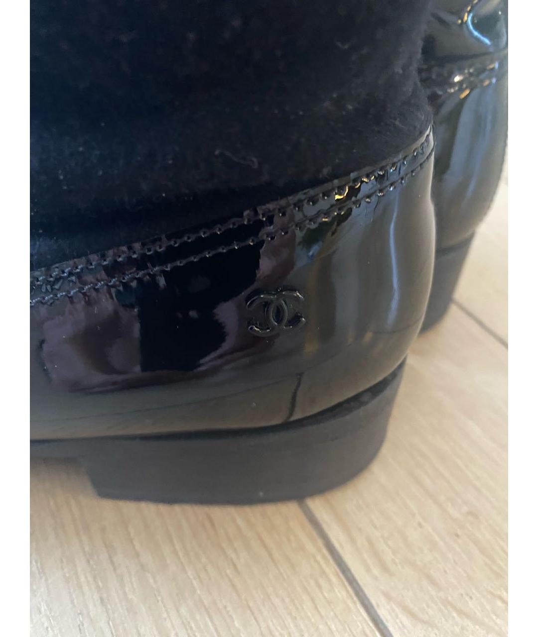 CHANEL Черные текстильные сапоги, фото 5