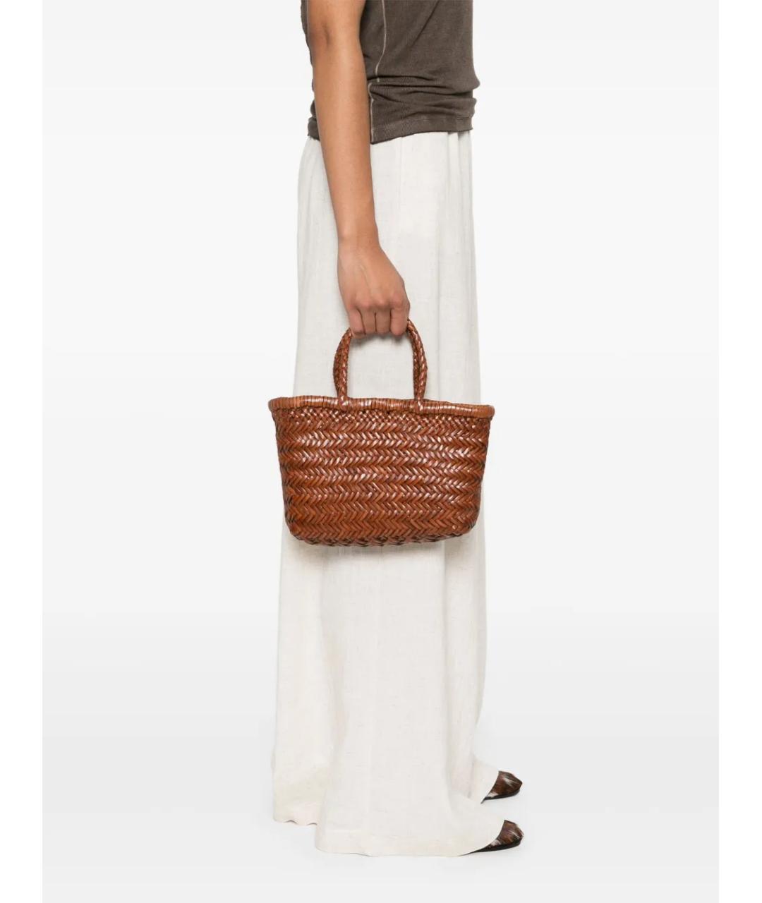 Dragon Diffusion Коричневая кожаная сумка тоут, фото 2