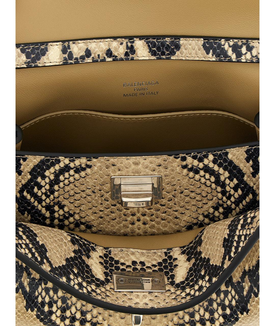 BALENCIAGA Бежевая кожаная сумка тоут, фото 4