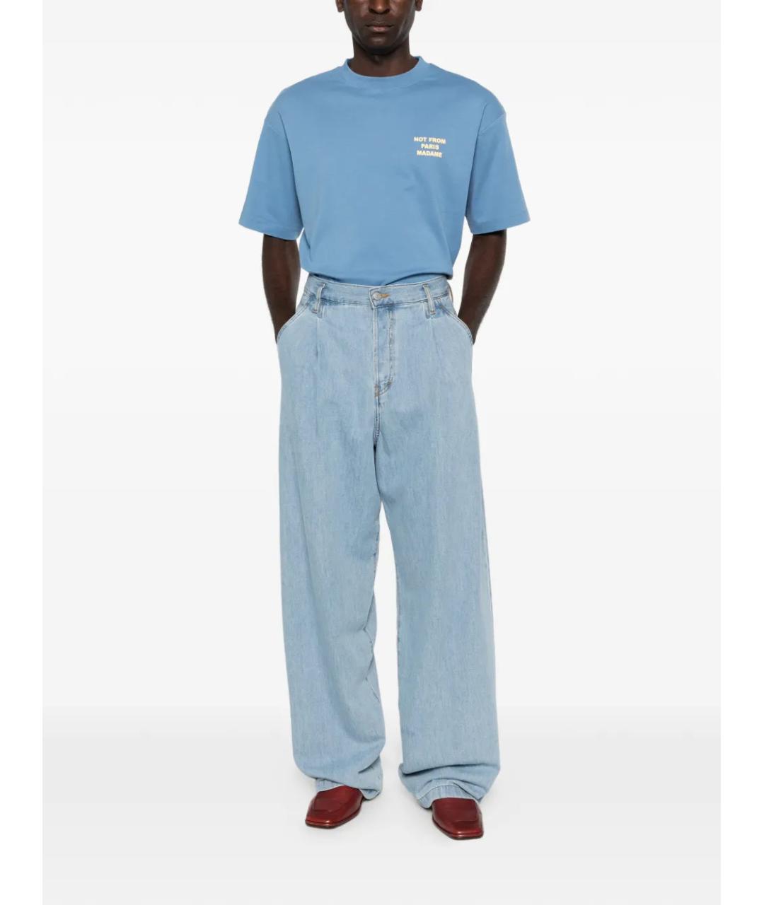 Drole de Monsieur Синяя хлопковая футболка, фото 2