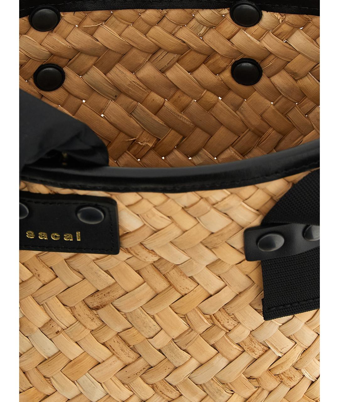 SACAI Бежевая пелетеная сумка тоут, фото 4