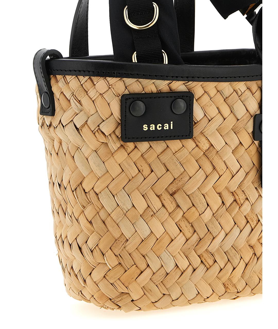 SACAI Бежевая пелетеная сумка тоут, фото 3