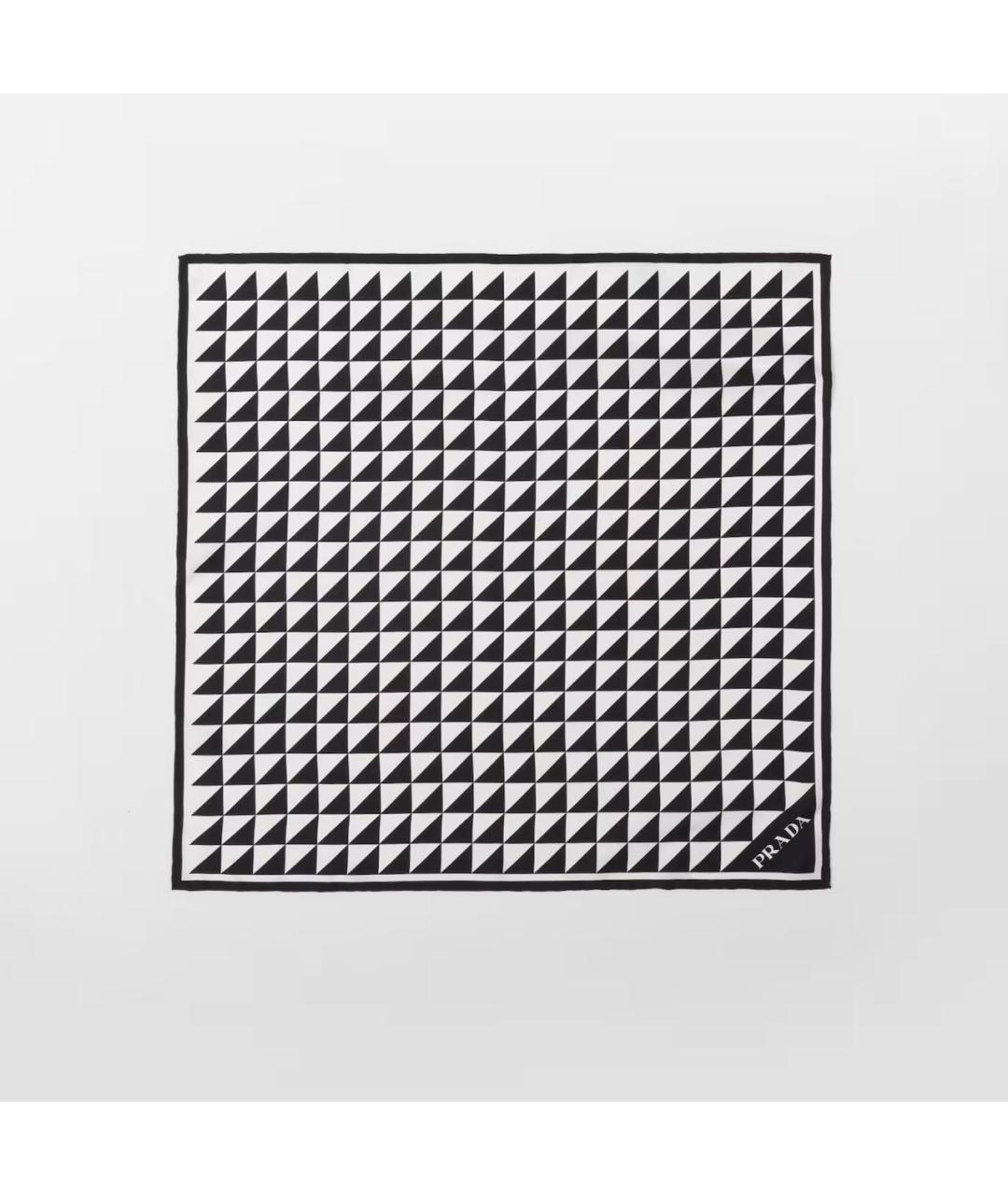 PRADA Белый шелковый шарф, фото 3