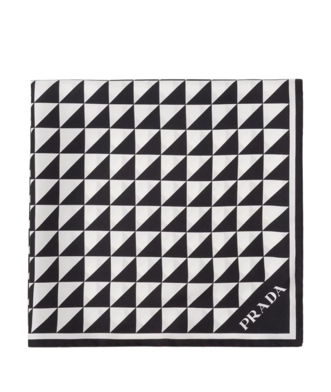 PRADA Белый шелковый шарф, фото 1