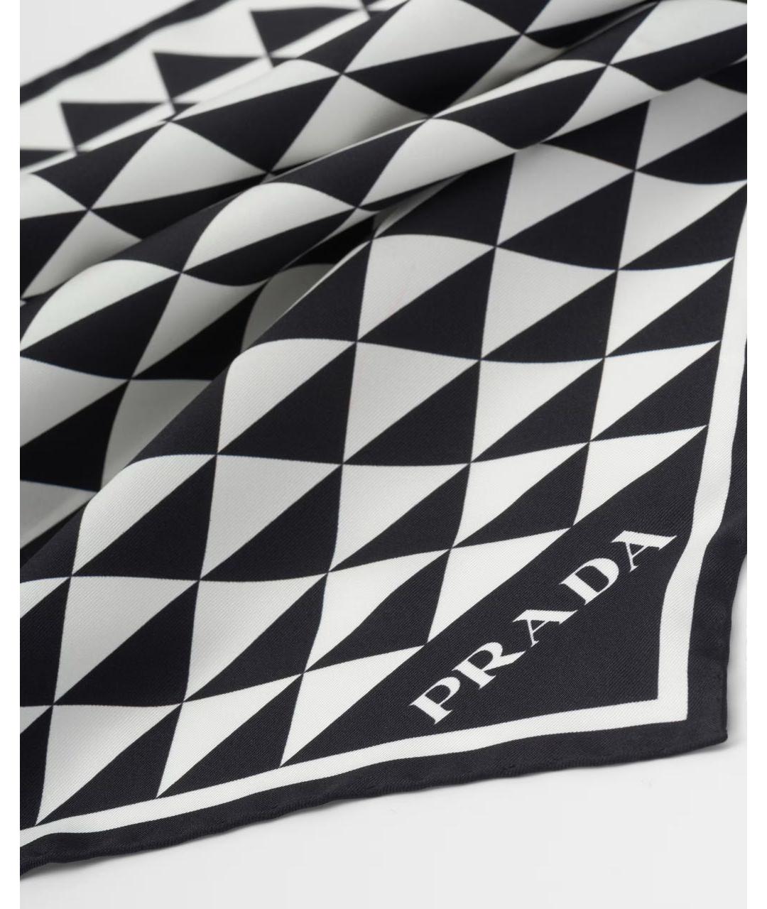 PRADA Белый шелковый шарф, фото 2