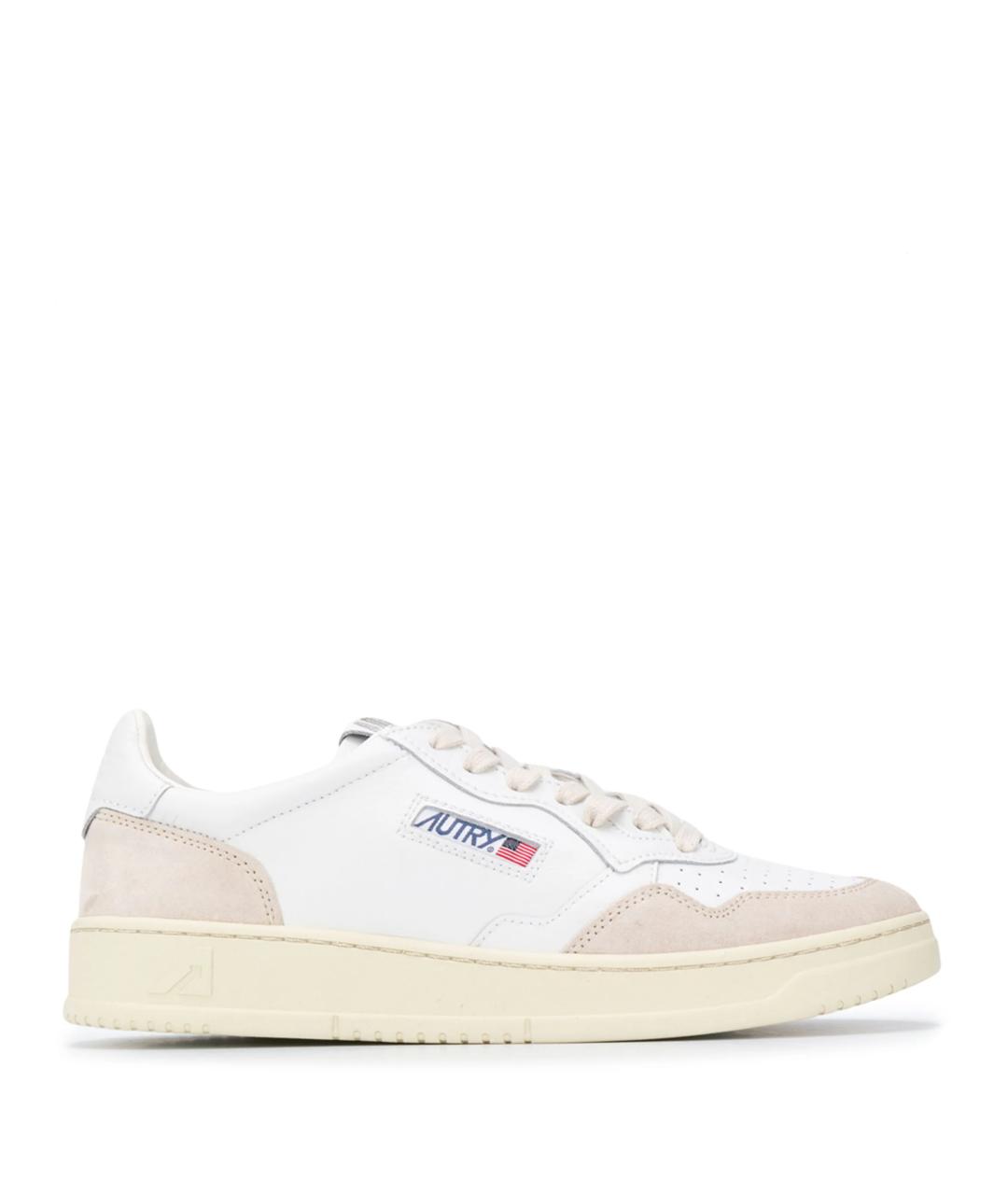 AUTRY Белые кожаные низкие кроссовки / кеды, фото 1
