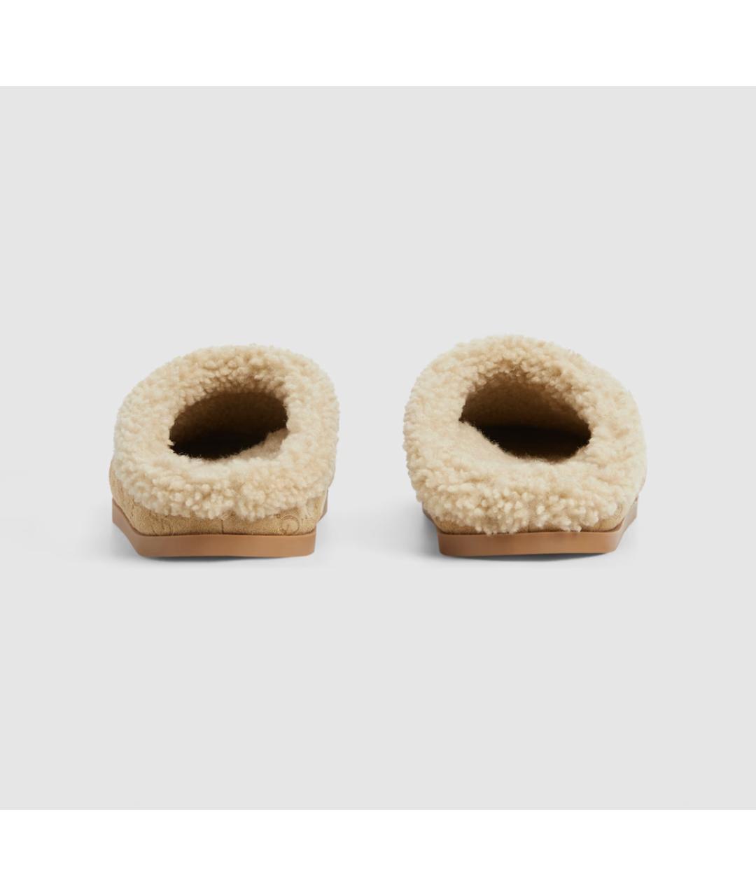 GUCCI Бежевые замшевые мюли, фото 6