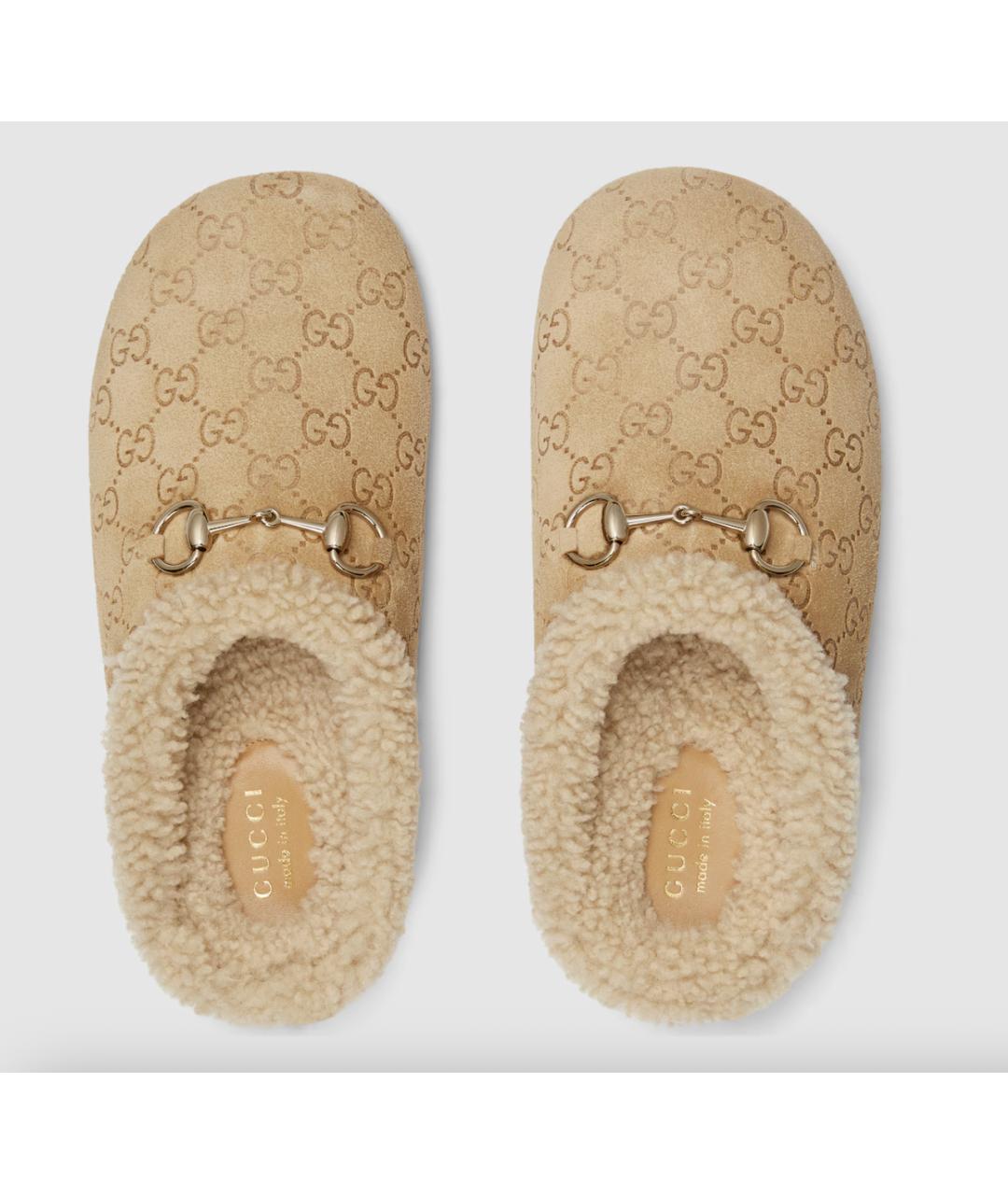 GUCCI Бежевые замшевые мюли, фото 5