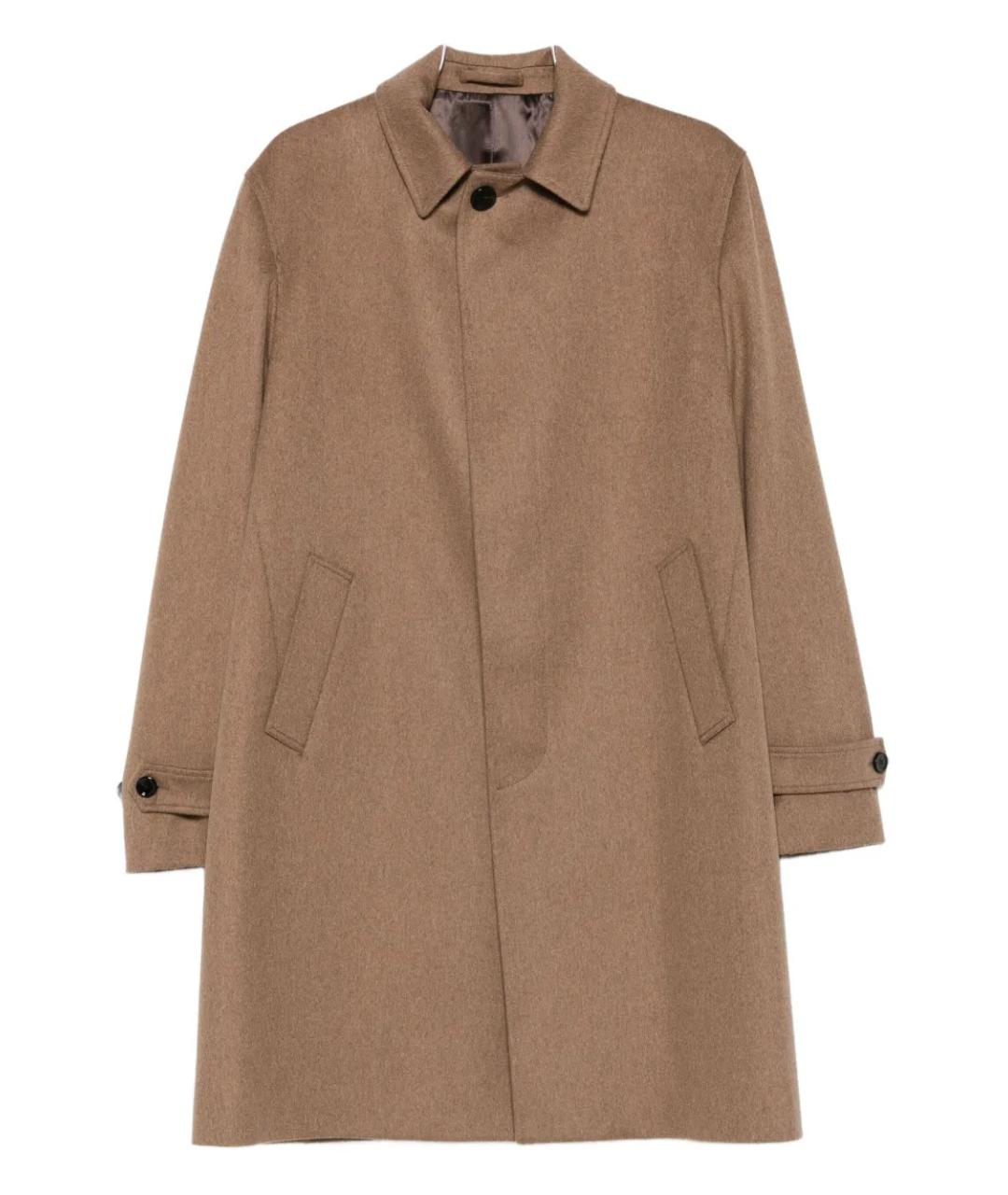 LARDINI Коричневое шерстяное пальто, фото 1
