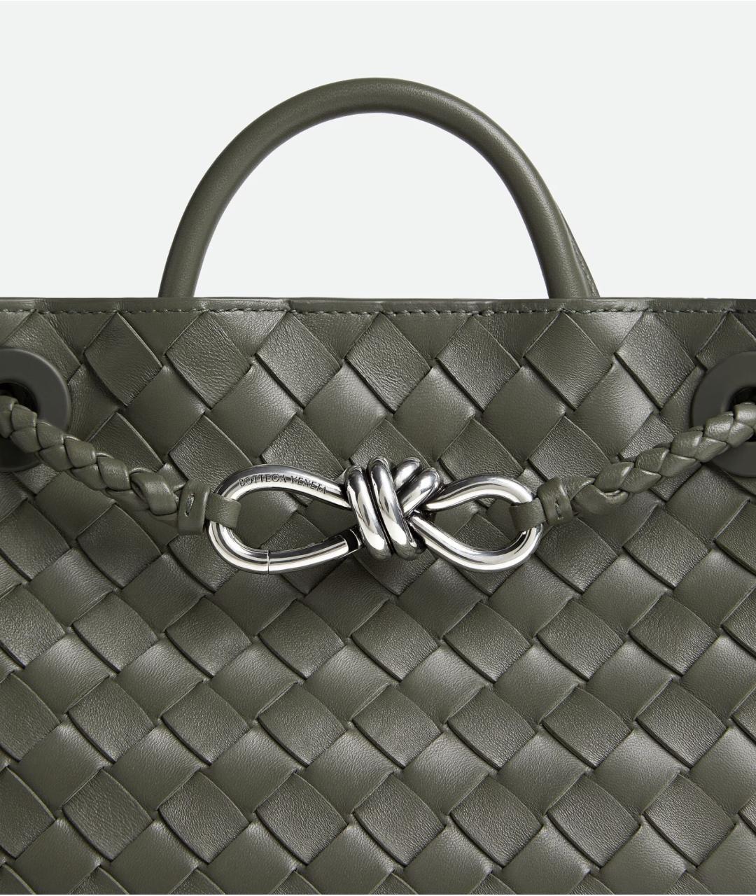 BOTTEGA VENETA Зеленая кожаная сумка тоут, фото 6