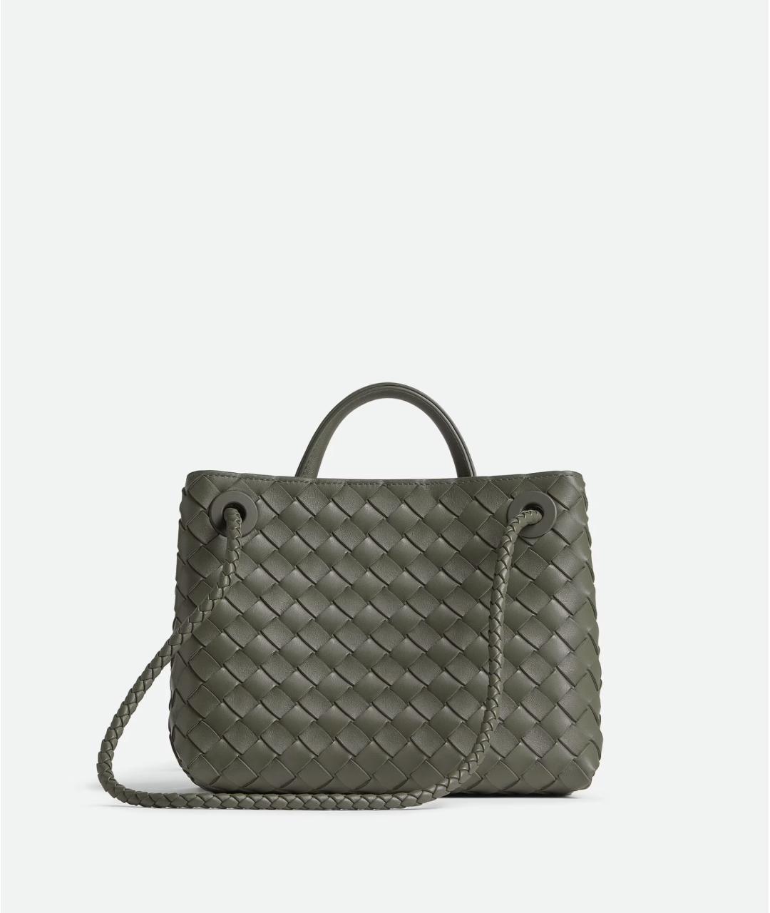 BOTTEGA VENETA Зеленая кожаная сумка тоут, фото 5