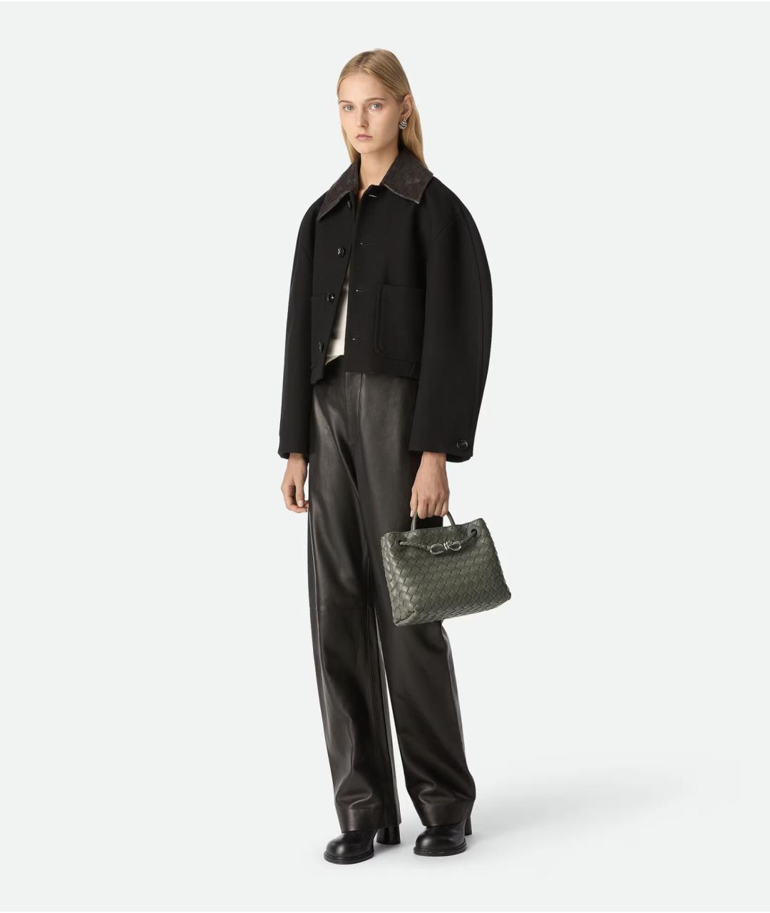 BOTTEGA VENETA Зеленая кожаная сумка тоут, фото 2