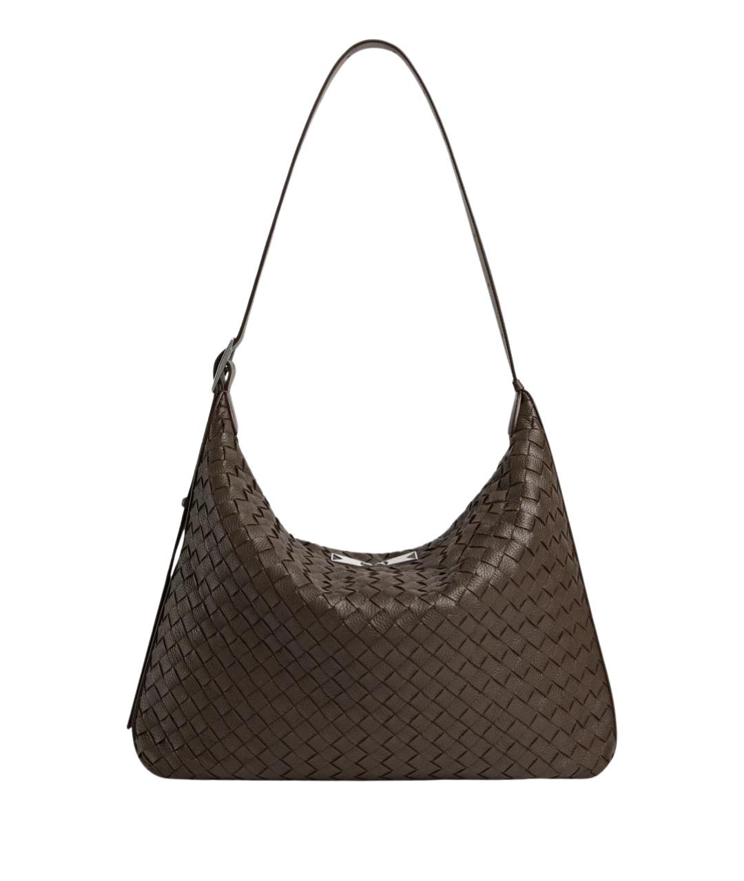 BOTTEGA VENETA Коричневая кожаная сумка на плечо, фото 1