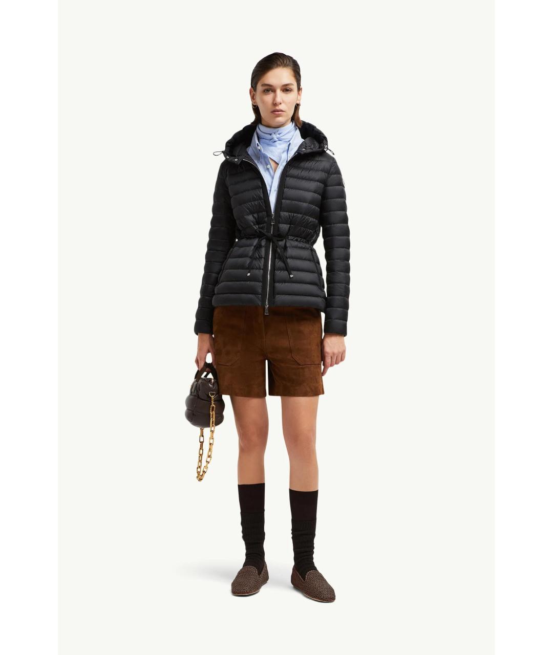 MONCLER Черный полиамидовый пуховик, фото 4