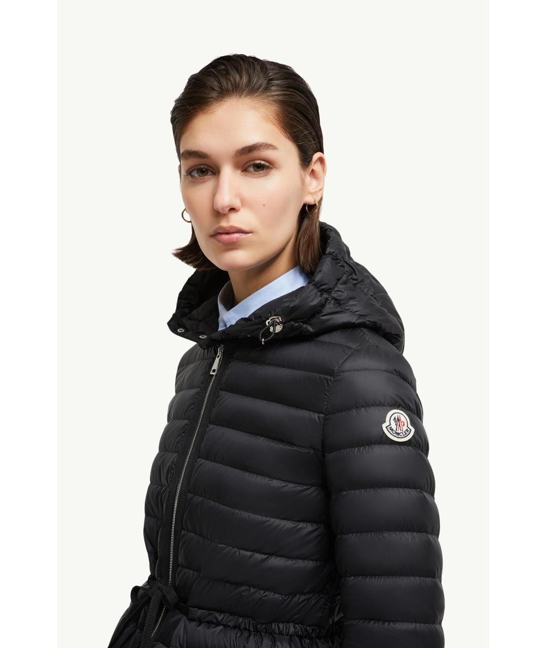 MONCLER Черный полиамидовый пуховик, фото 2