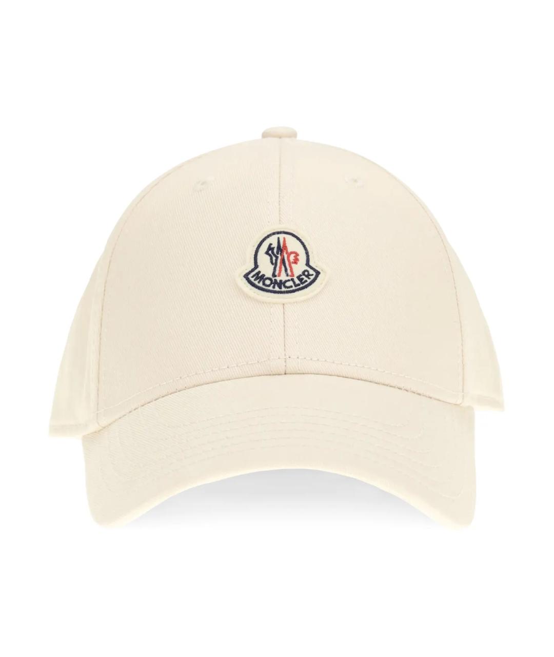 MONCLER Белая хлопковая кепка, фото 2