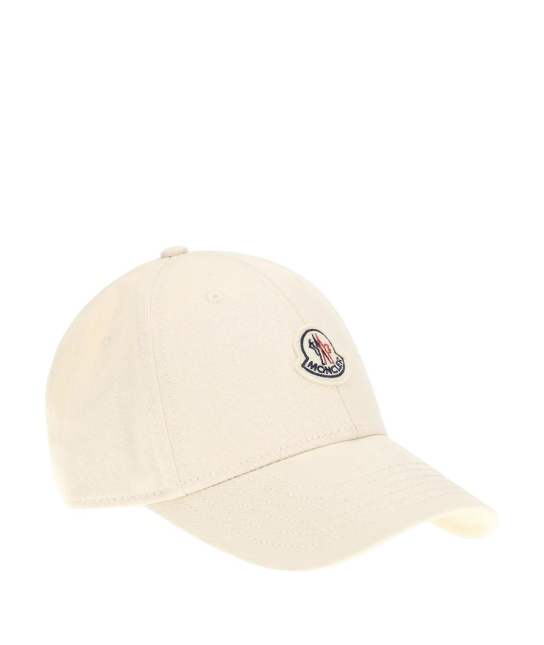 MONCLER Белая хлопковая кепка, фото 1