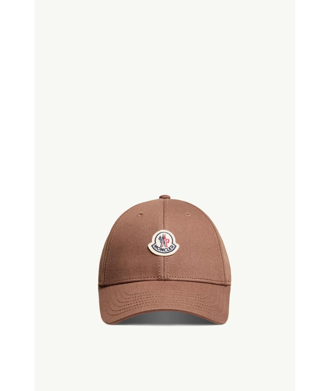 MONCLER Коричневая хлопковая кепка, фото 5