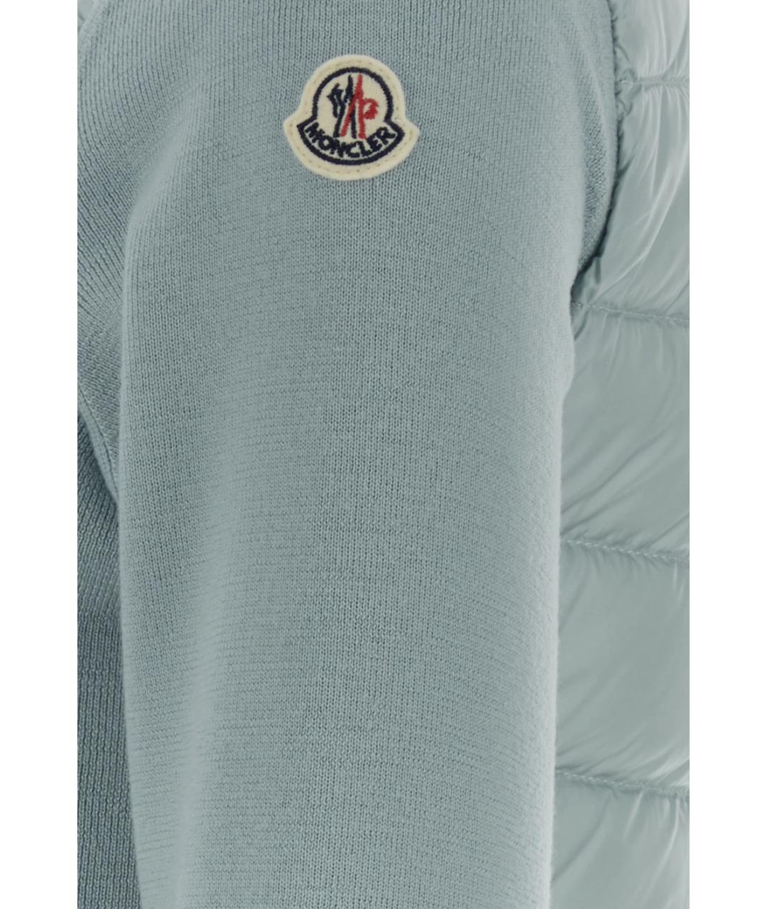 MONCLER Бирюзовый шерстяной кардиган, фото 3