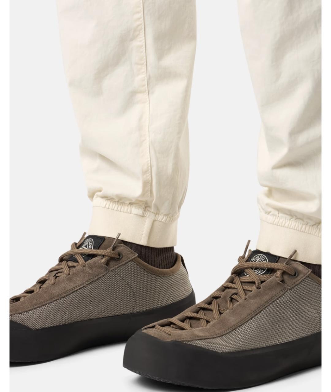 STONE ISLAND Бежевые хлопко-эластановые повседневные брюки, фото 4