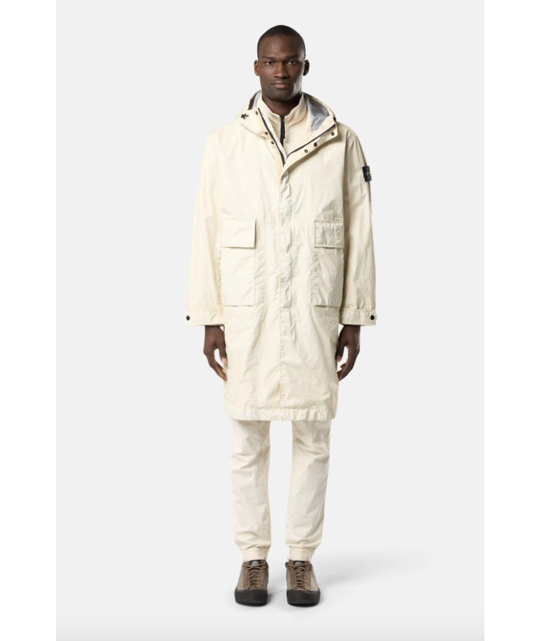 STONE ISLAND Бежевые хлопко-эластановые повседневные брюки, фото 2