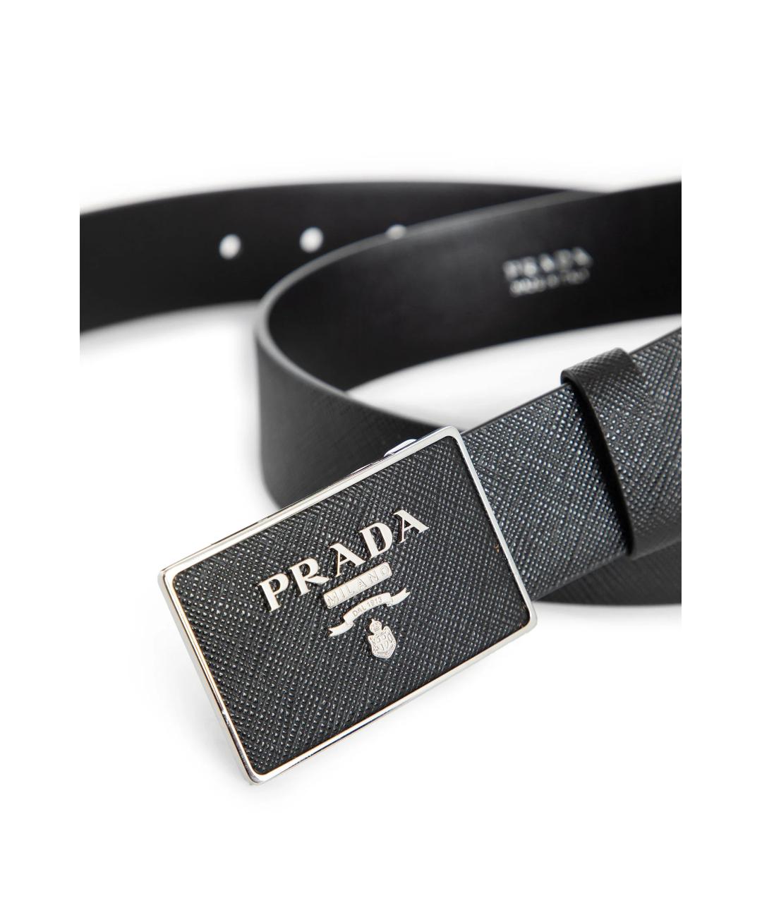 PRADA Черный кожаный ремень, фото 2