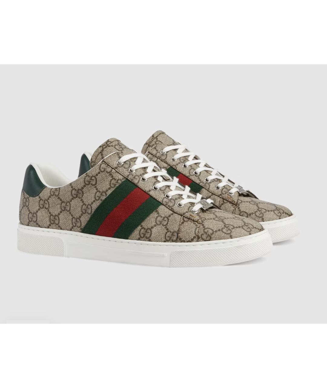 GUCCI Бежевые низкие кроссовки / кеды, фото 2