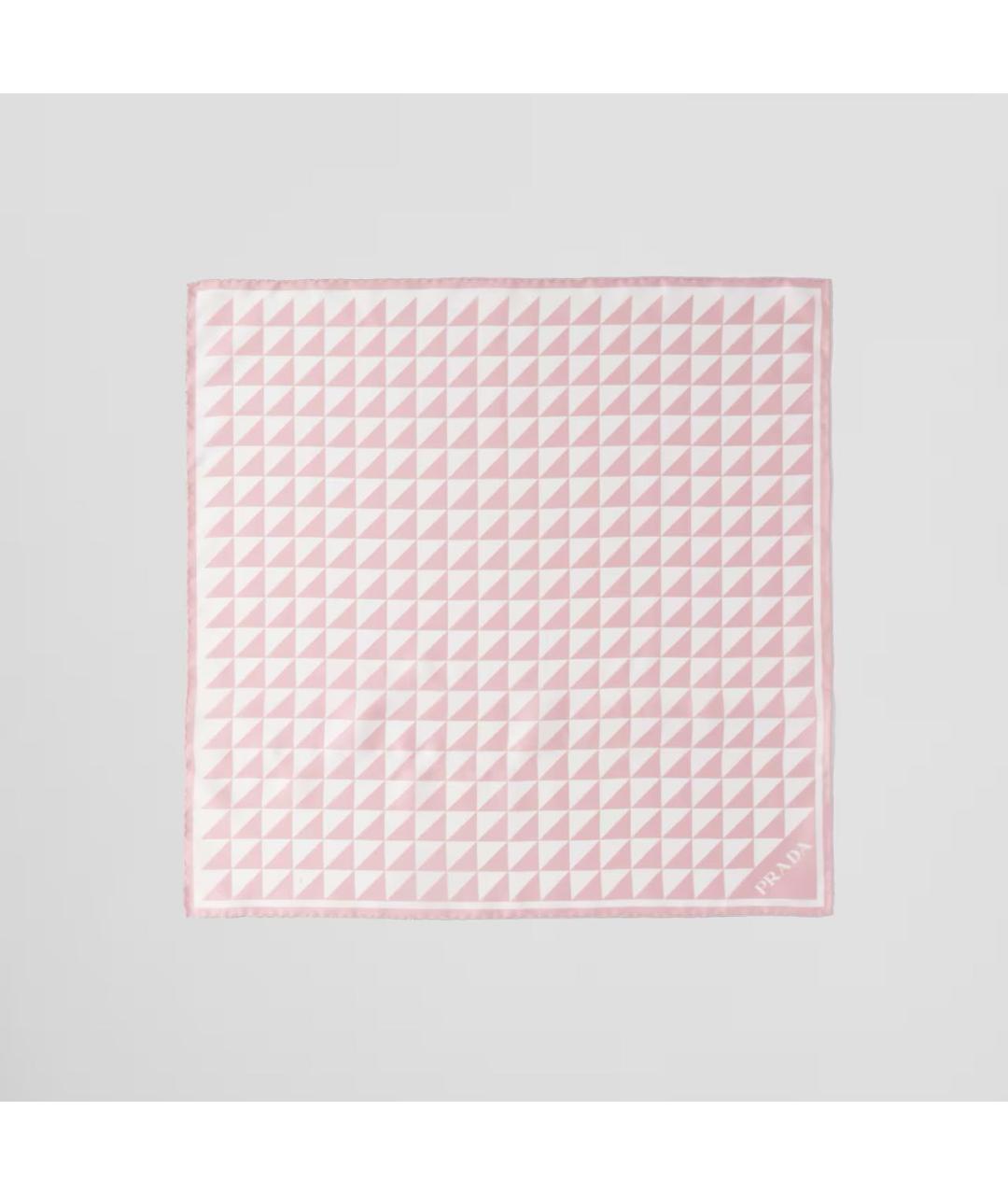 PRADA Розовый шелковый шарф, фото 3