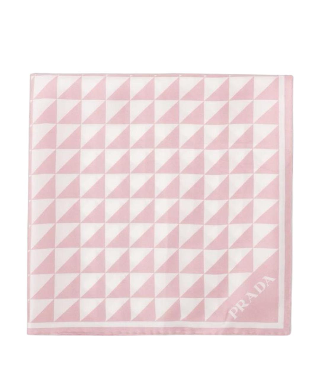 PRADA Розовый шелковый шарф, фото 1