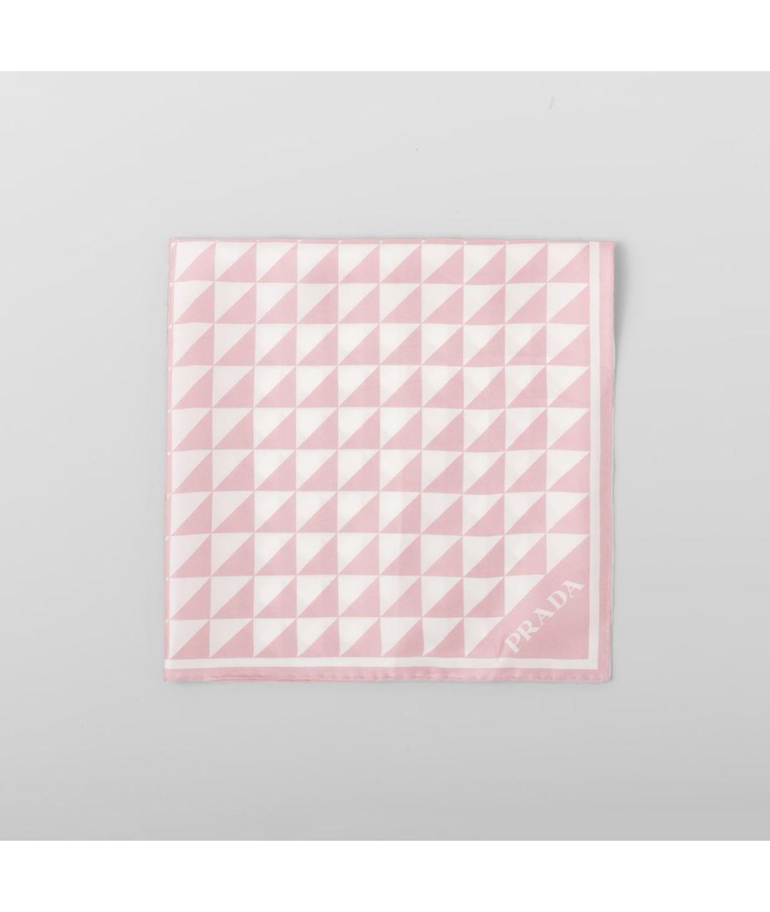 PRADA Розовый шелковый шарф, фото 4