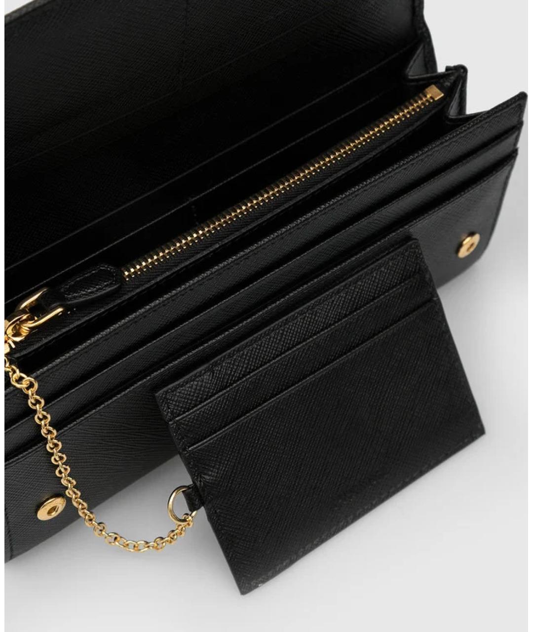 PRADA Черный кожаный кошелек, фото 3