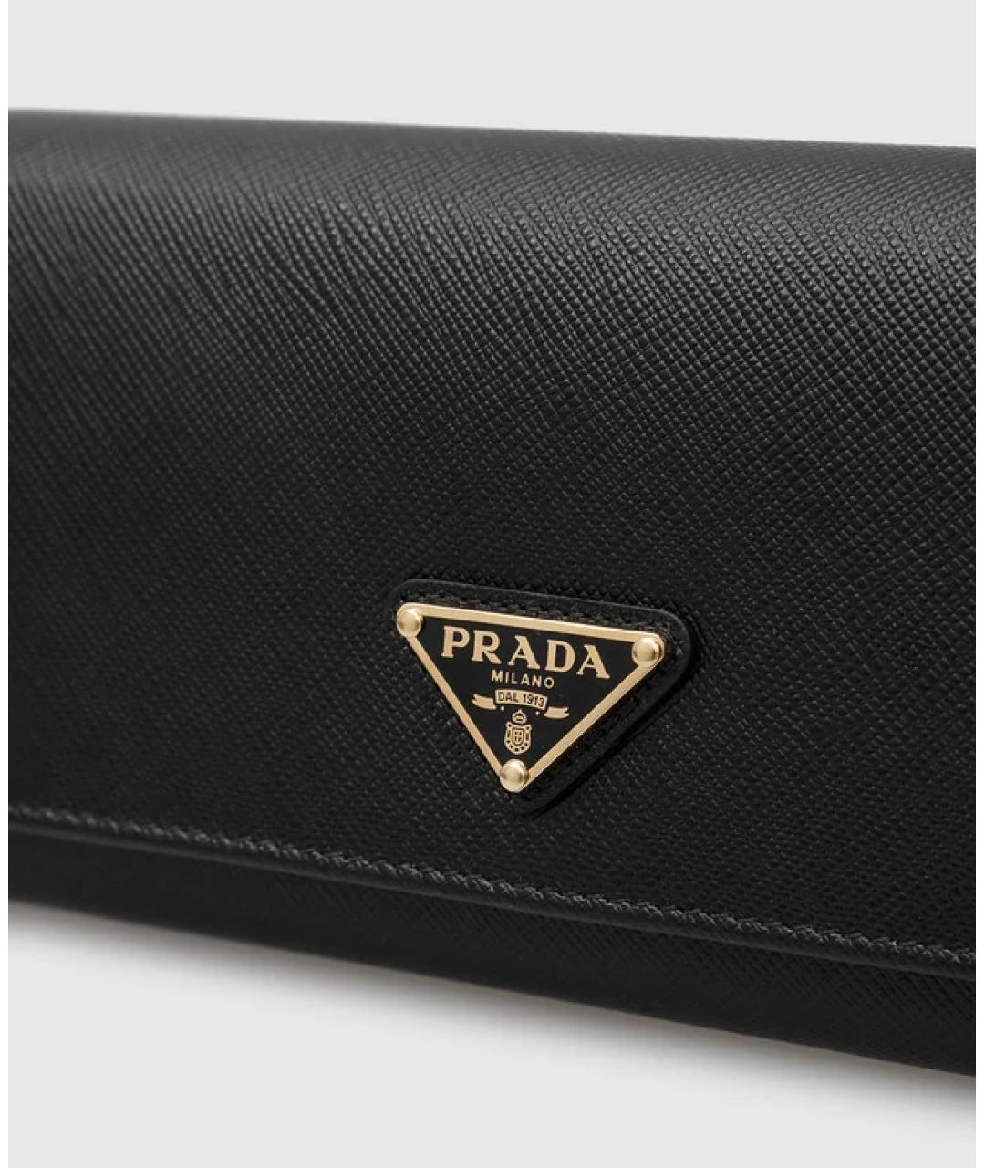 PRADA Черный кожаный кошелек, фото 4