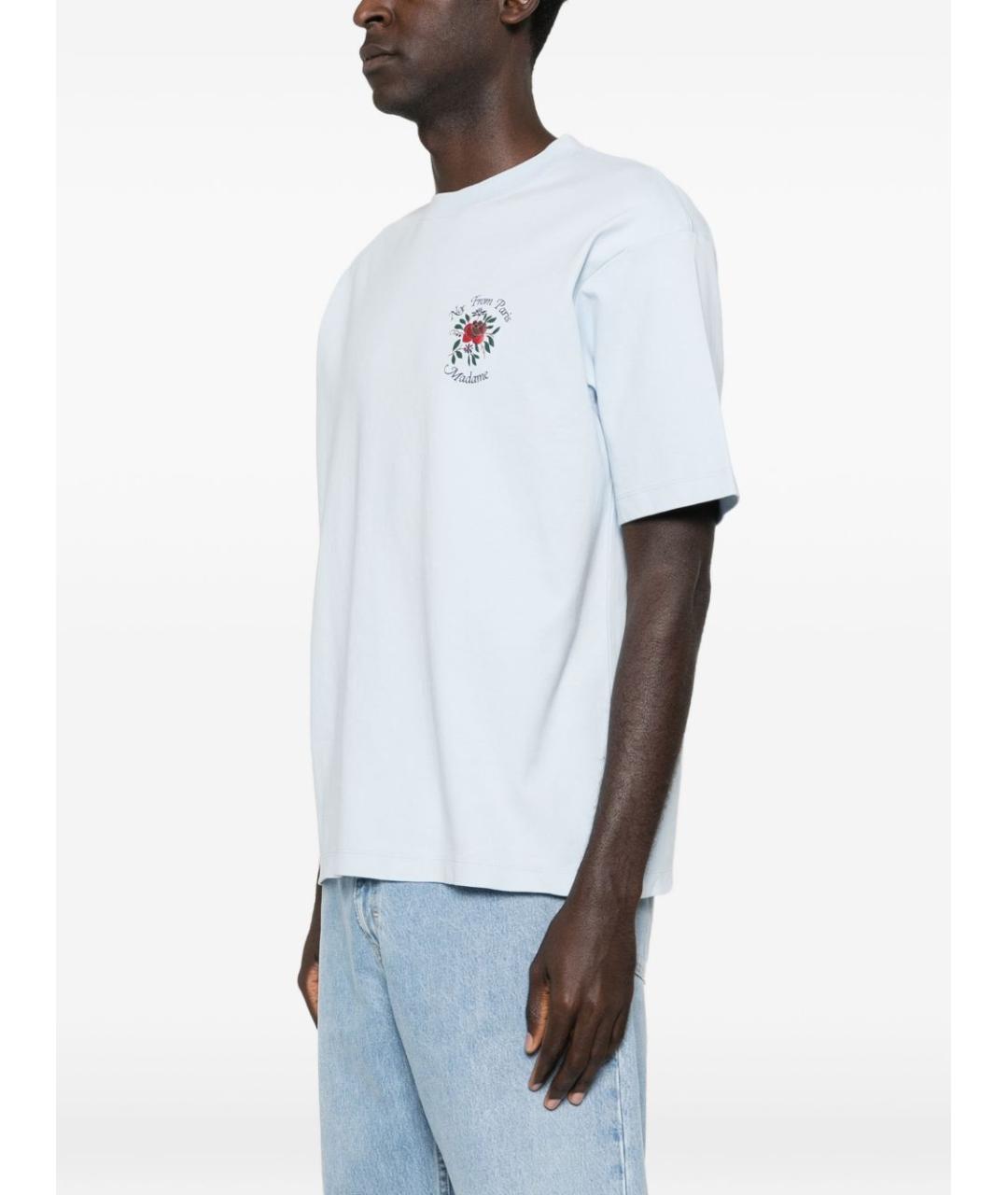 Drole de Monsieur Голубая хлопковая футболка, фото 4