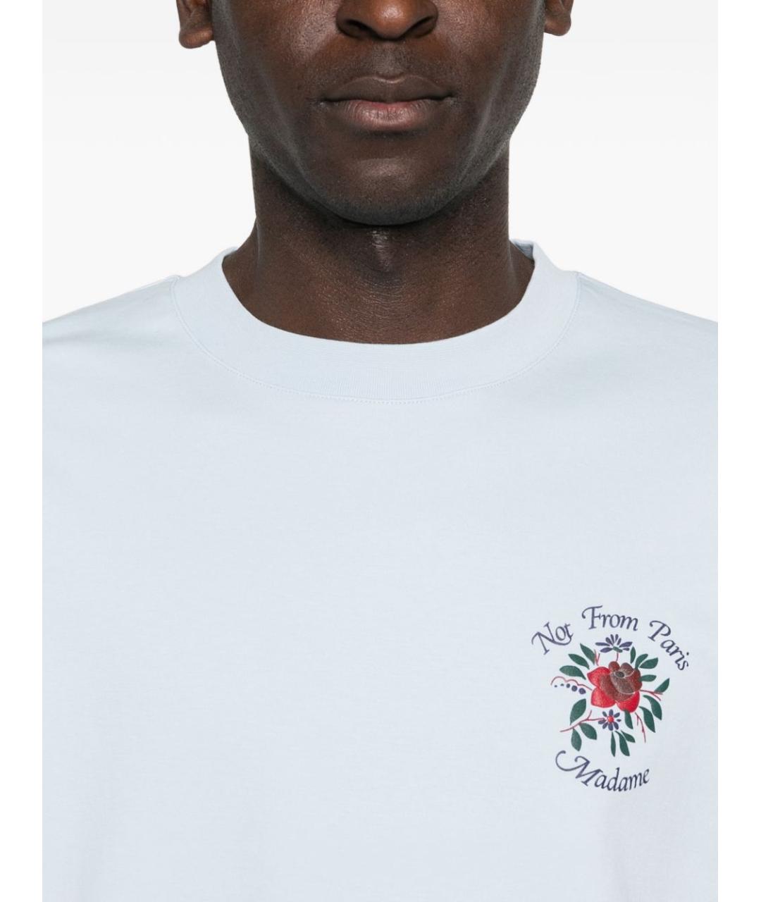 Drole de Monsieur Голубая хлопковая футболка, фото 5