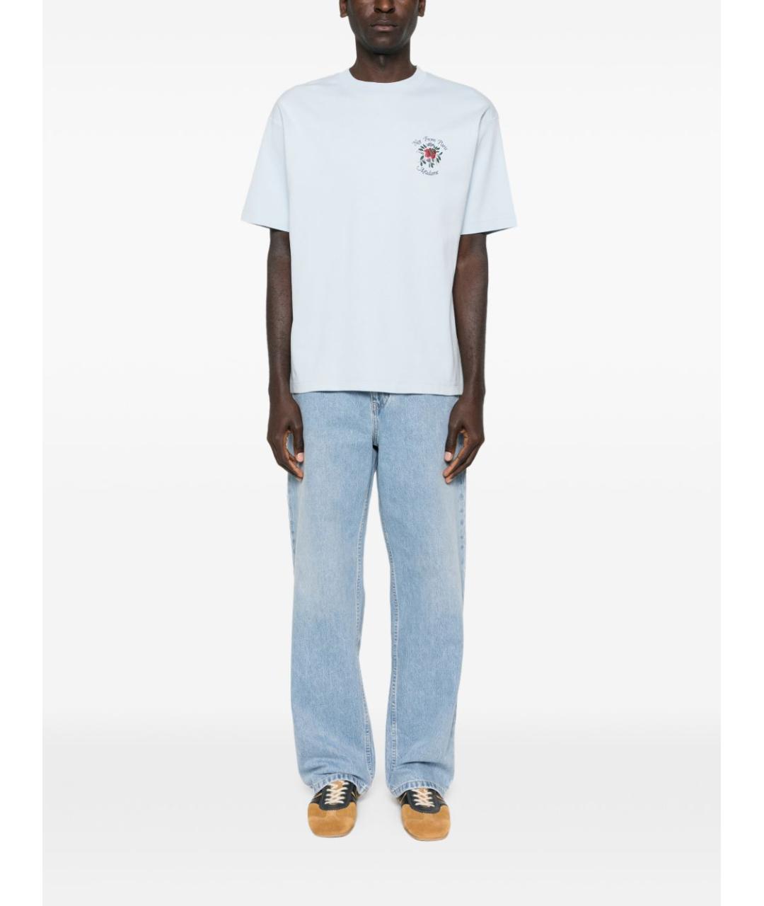 Drole de Monsieur Голубая хлопковая футболка, фото 3