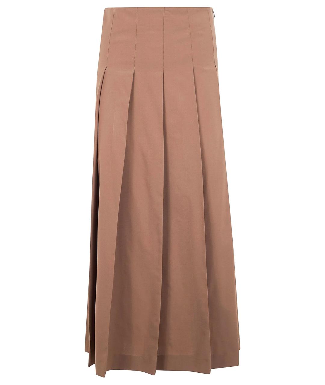 ROHE Коричневая шерстяная юбка миди, фото 1