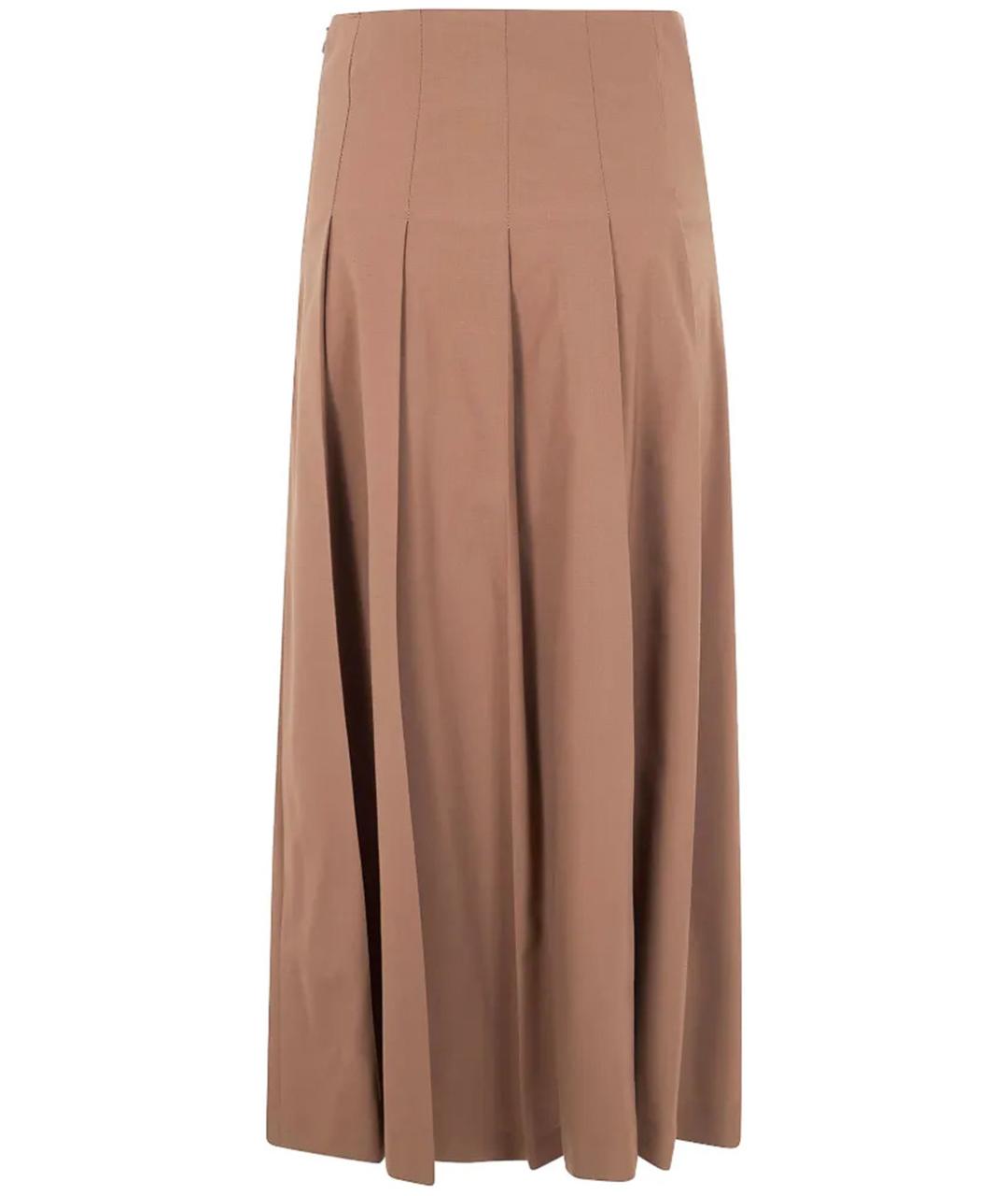 ROHE Коричневая шерстяная юбка миди, фото 2