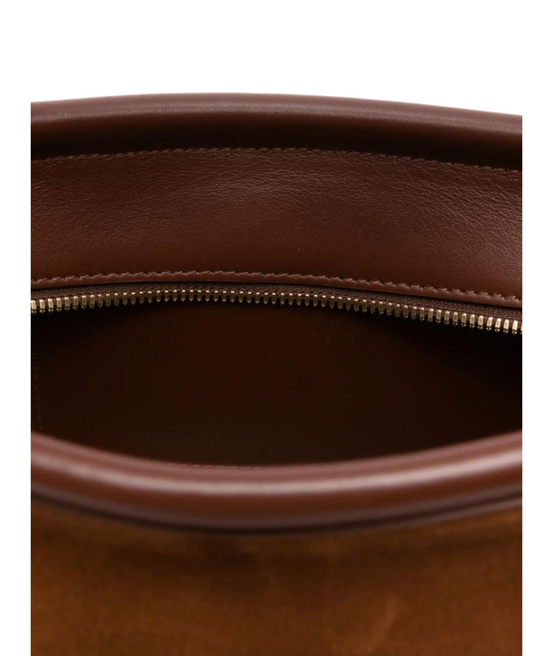 WANDLER Коричневая замшевая сумка с короткими ручками, фото 5