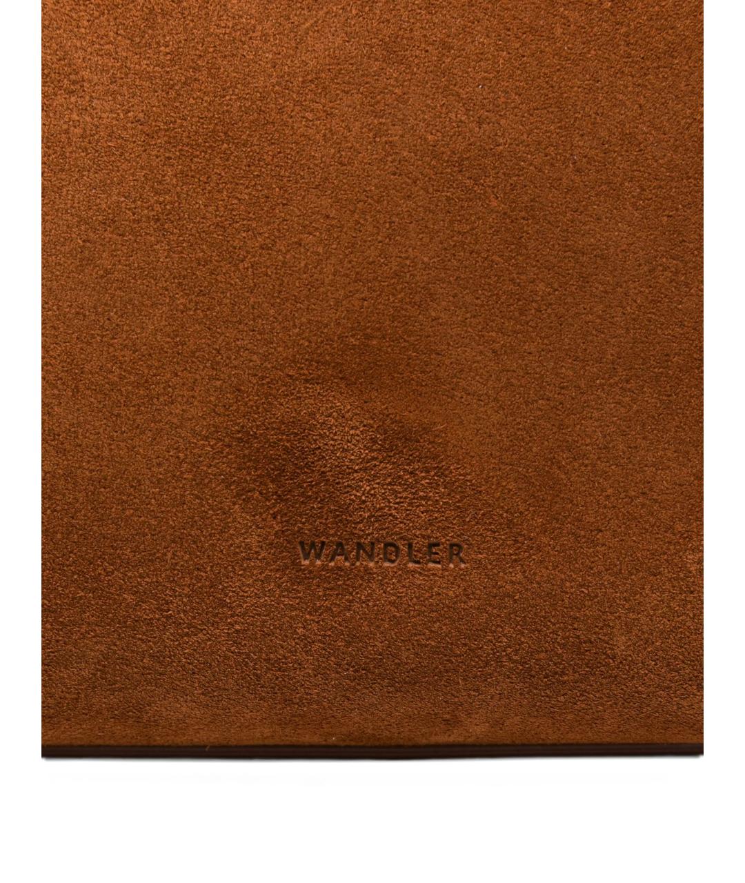 WANDLER Коричневая замшевая сумка с короткими ручками, фото 4