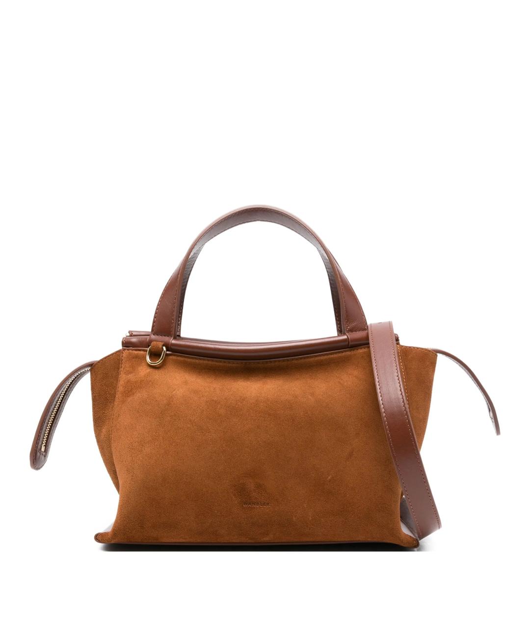 WANDLER Коричневая замшевая сумка с короткими ручками, фото 1
